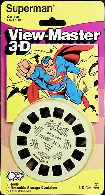 SUPERMAN Cartoon Favorites DC COMICS 3d View-Master 3 Reel Packet NEW SEALED • $24.99