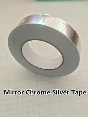 Width 2cm - Glossy Mirror Chrome Silver Tape Film Vinyl Car Wrap Film Sticker • £3.59