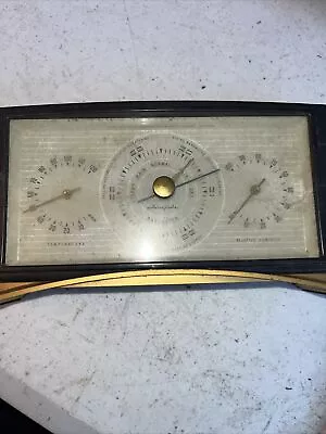 Vintage Airguide Barometer Temp Mid Century Modern Style Desktop Weather Station • $15