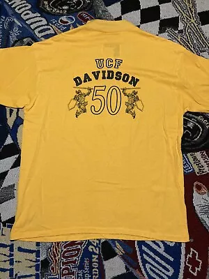 UCF Vintage Team Issue Tshirt Large Yellow Davidson 50 Jersey Knights Vtg • $30