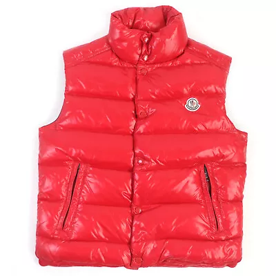 MONCLER #5 TIB GILET Double Zip Padded Gilet Down Vest Logo Patch Red 0 • $510.30