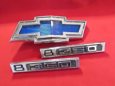 Vintage  Chevy Pickup Truck Grille Bow-tie And 8-350 Fender Badges • $59.99