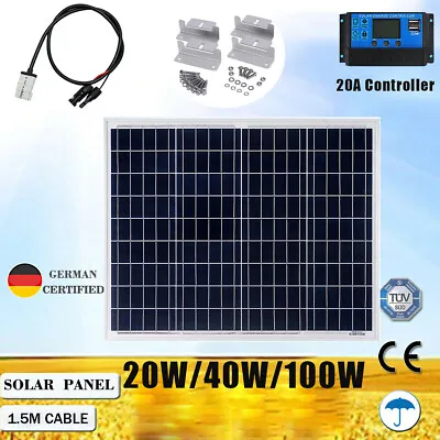 $18.40 • Buy 380W 300W 250W 200W 100W 40W 30W 10W Solar Panel Kit Fixed Mono 12V Controller