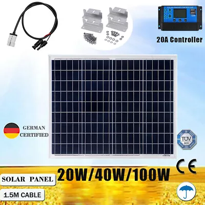 380W 300W 250W 200W 100W 40W 30W 10W Solar Panel Kit Fixed Mono 12V Controller • $15.99