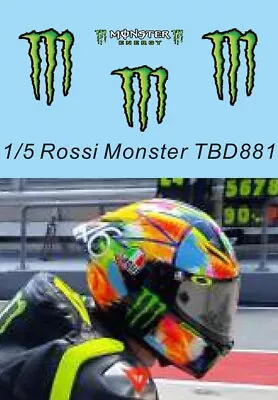 1/5 Monster Decals Per Casco Valentino Rossi Helmet Decal TBD881 • £7.08