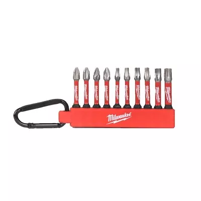 £7.20 • Buy Milwaukee 10pc Impact Screwdriver Bit Set Carabiner SHOCKWAVE Phillips Pozi Torx