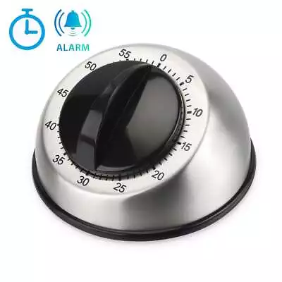 Long Ring Bell Alarm Loud Kitchen Cooking Wind Up 60-Minute Timer Mechanical USA • $9.79