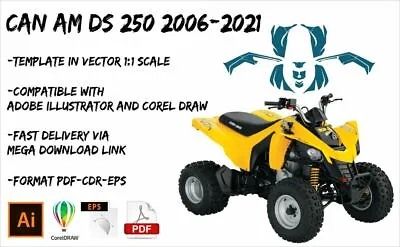 CAN AM DS 250 2006-2021 Template Vector  1/1 EPS-PDF-CDR Format • $35