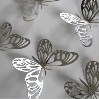 12PCs Hollow Butterfly 3D Wall Stickers Decors Wall Art Wall Home Decorations UK • £2.49