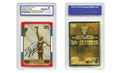 MICHAEL JORDAN 1998 FLEER 23K Gold Card PRIZM HOLO Rookie 86 Design GEM-MINT 10 • $17.95