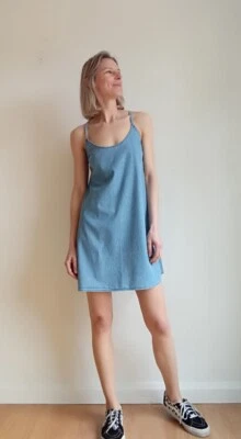 £5 • Buy Asos Denim Like Open Back Dress Size 10