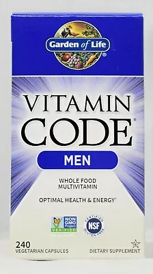 Garden Of Life Vitamin Code Men 240 Vegetarian Caps Whole Food Multivitamin • $54.99