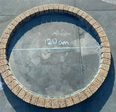 140 Cm Cream Brick Circle Ring Tree Surround Grass Border Edging Granite Stones • £155