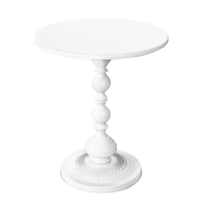 XIV Metal Small End Table White Round Side Table Matte Accent Coffee Drink ... • $64.36