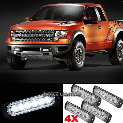 4X White 6 LED Emergency Hazard Flash Warning Caution Beacon Strobe Light Bar#04 • $22.38