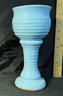 HARDING BLACK CHALICE 1983 FOOTED LIGHT BLUE 8.5  X 4.0  BEAUTIFUL EXAMPLE FINE+ • $259.99