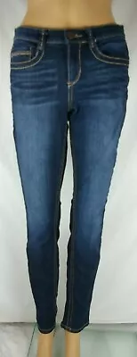 Mudd Dark Wash Flat Front Skinny Jeans Women's Size 9 Cotton Blend EUC           • $24