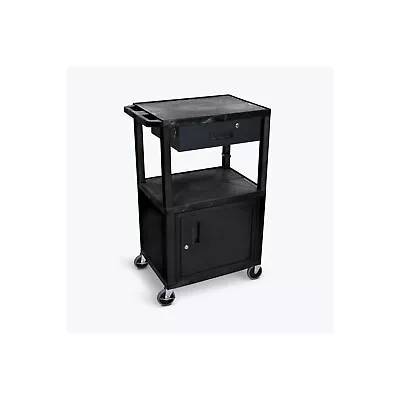 Luxor 42 H AV Cart - 3 Shelves Cab Drawer - Black • $299.17