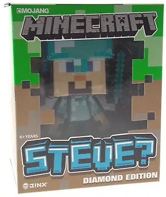 Minecraft Steve Diamond Edition 6  Limited Vinyl Figure Sword Helment Poseable • $19.59