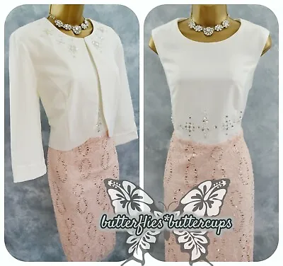 £79.99 • Buy ~ NIGHTINGALES ~ Size 18 Lace Dress And Jacket Suit Mother Of The Bride Outfit