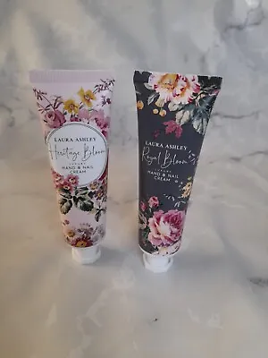 2 X Laura Ashley Hand & Nail Cream Heritage & Royal Bloom Fragrance 50ml Tubes • £6.99