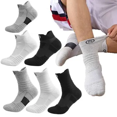 £3.92 • Buy Korean New Men Solid Color Cotton Towel Short Socks Breathable Comfortable~