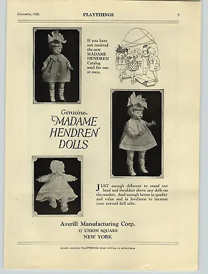 1926 PAPER AD Madame Hendren Dolls Averill Century Bottle Baby Doll • $12.98