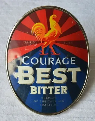 Courage Best Bitter Meta Beer Real Ale Pub Hand Pull Pump Front Badge Clip Sign • £6.75