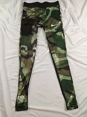 Nike Pro Training Tights Dri-FIT Green Camo DQ8363-386 Tight Fit Size M-Tall • $38.25