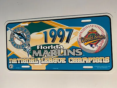 1997 World Champion Florida Marlins - 12x6 Plastic License Plate - Tag Express • $10