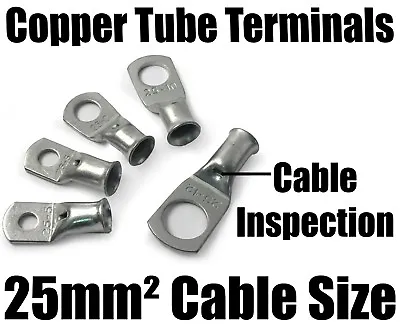 £2.70 • Buy 25mm² Cable Copper Tube Terminals Battery Welding Solder Lug Ring Crimp Eyelets