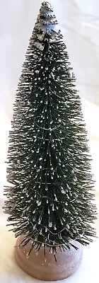 Glittery Snowy BOTTLE BRUSH TREE 11  High For Christmas Village Or Decoration • $16