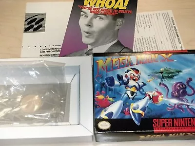 Mega Man X Super Nintendo SNES Original Box Tray Registration Card +inserts Only • $99.99