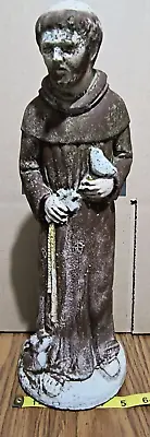 Concrete Cement Garden Statue Vintage Saint Francis 16  10lbs Catholic Religious • $90
