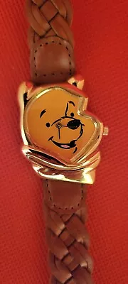 Vintage Winnie The Pooh Face Timex Watch Works Great New Battery Leather Band • $24.99