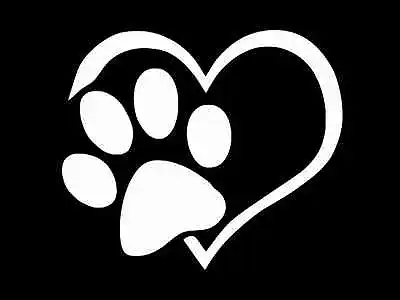 PAW PRINT With HEART PET CAT DOG Vinyl Decal Car Wall Window Sticker CHOOSE SIZE • $2.79