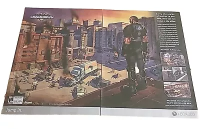 Crackdown Xbox 360 - 2 Page Video Game Print Ad / Poster Promo Art 2007 • $10.80