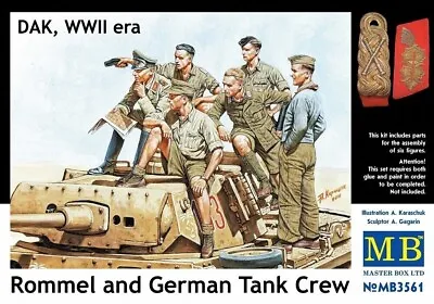 Masterbox 1:35 Scale - Rommel And German Tank Crew DAK WWII 	 MAS3561 • £12.37