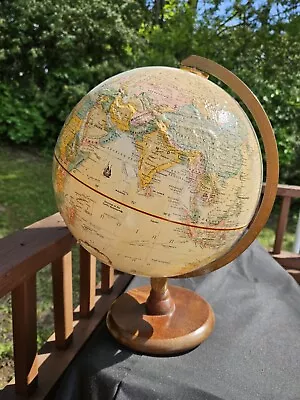 Vintage 12 Inch Raised Relief Rotating Globe Replogle World Classic Series  USA • $22.99