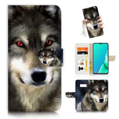 $12.99 • Buy ( For Samsung S8 ) Wallet Flip Case Cover AJ23484 Red Eye Wolf