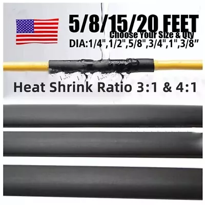 Heat Shrink Tubing Wire Wrap Adhesive Glue Lined Waterproof Marine Grade 3:1/4:1 • $9.49