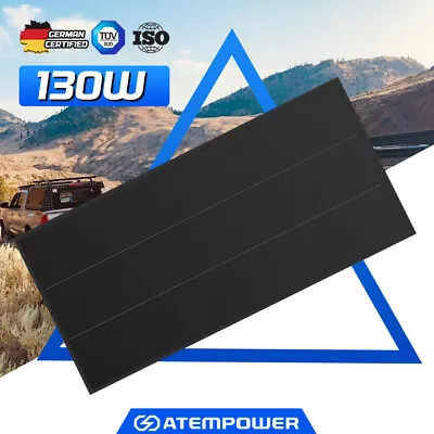 Atem Power 12V 130W Bifacial Shingled Solar Panel Kit Mono Fixed Camping Caravan • $129.95