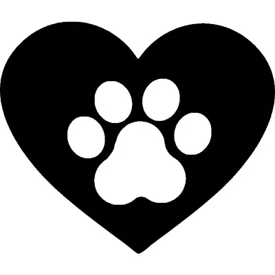 'Love Heart Paw Print' Unmounted Rubber Stamp (RS037195) • £3.99