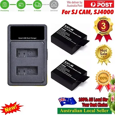 2x Battery And Dual Changer For For SJCAM SJ6000 EKEN H9R M10 4K H3 H8 H9 PG900 • $66.50