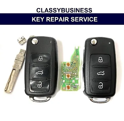 Volkswagen VW Transporter Golf MK4 Mk6 Bora T5 T6 3 Button Remote Key Fob Repair • $30.31