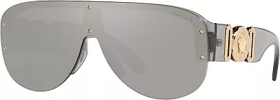 Versace VE 4391 311/6G Transparent Grey Plastic Shield Sunglasses Grey Mirror... • $144.99