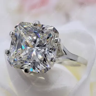 Delicate 6.10 Ct Radiant Cut Off White Diamond Ring 925 Sterling Silver Ring • $125.10