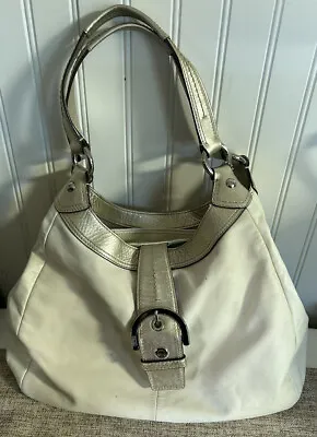 Coach Lynn Soho Metallic And Ivory Handbag Bag Leather • $34.99