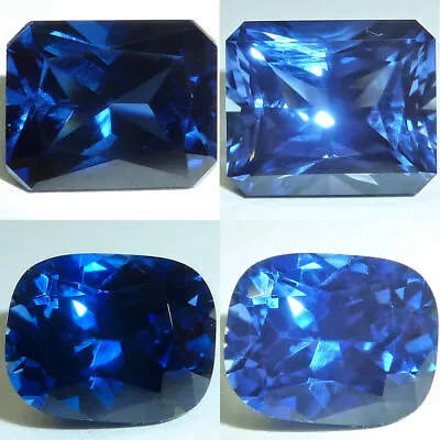 Lab Created Sapphire Blue EmeraldCushion Cut Faceted Loose Gems Fine Cut AAA • $12.95