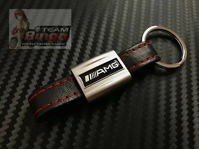 Suits Mercedes AMG Leather Strap Car LOGO Car Keyring Keychain Metal C63 G63 E63 • $15.99